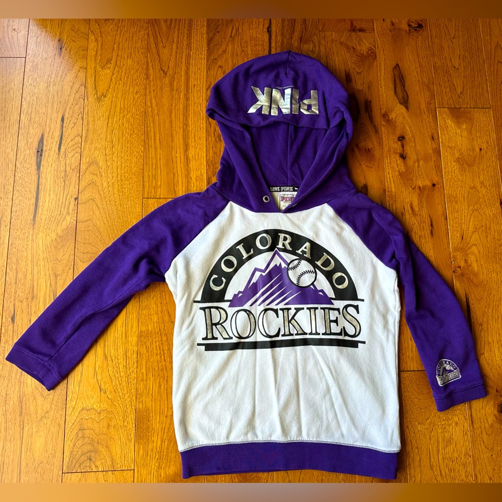 Victorias Secret PINK Colorado Rockies Pullover Sweatshirt Hoodie Size M